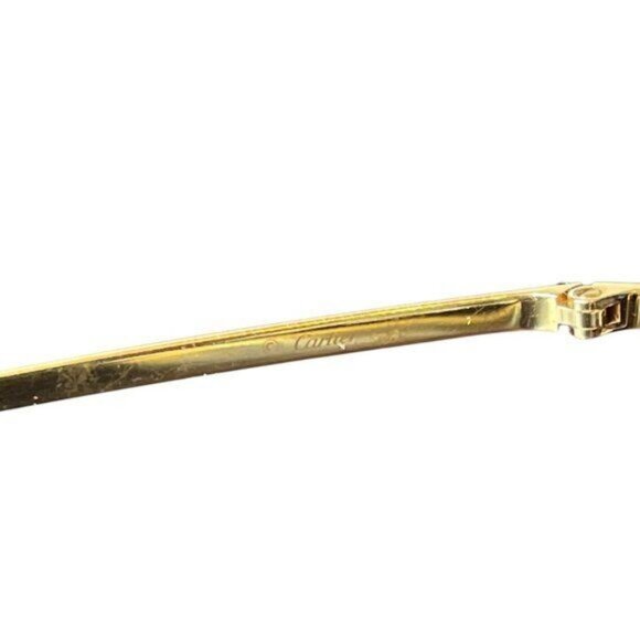 Cartier Vintage Aviator Sunglasses Rimless Rose Pink Gold Plated Shield Mask Y2K - Picture 7 of 8